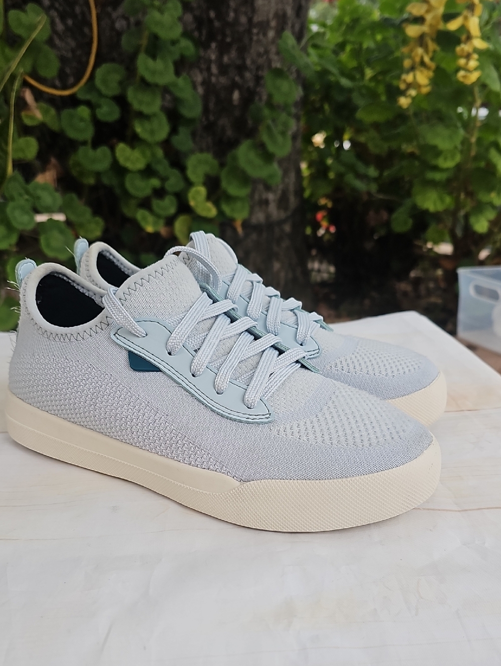 Vessi Weekend Light Blue Knit Casual Sneakers
